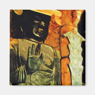 Boeddhistisch Standbeeld in het Abstracte Magneet