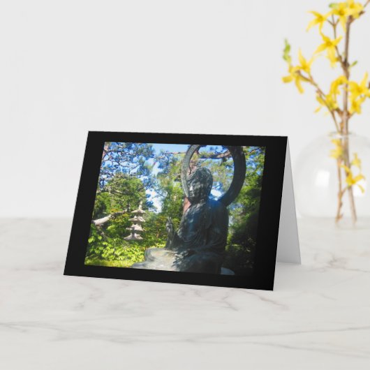 boeddhistisch standbeeld kaart (Gele Bloem)