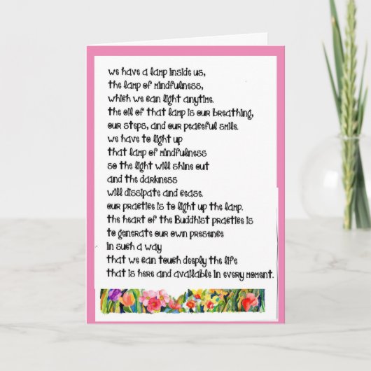 Boeddhistisch "we hebben een lamp in ons + H2Ocolo Bedankkaart (Voorkant)
