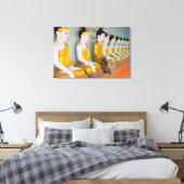 Boeddhistische beelden in Umin Thounzeh Canvas Afdruk (Insitu (Slaapkamer))