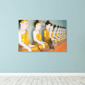 Boeddhistische beelden in Umin Thounzeh Canvas Afdruk (Insitu (Houten vloer))
