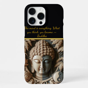 Boeddhistische blad- en bolgraveerkunst AI iPhone 16 Pro Max Hoesje