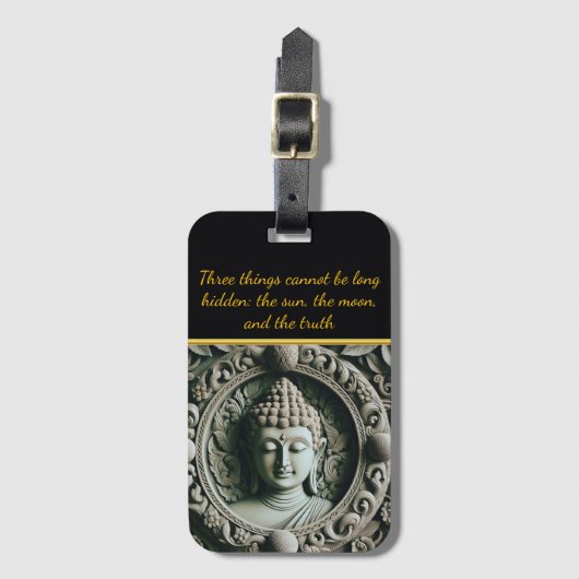 Boeddhistische blad en Orb Carving AI Bagagelabel (Voorkant (verticaal))