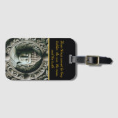 Boeddhistische blad en Orb Carving AI Bagagelabel (Voorkant (horizontaal))