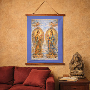 Boeddhistische Bodhisattva's Tang-dynastie Zijdero Hangend Wandkleed