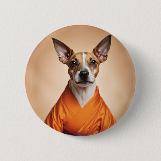Boeddhistische Braziliaanse Terriër Ronde Button 5,7 Cm (Voorkant)
