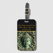 Boeddhistische Carving: Bladeren & Orbs AI Bagagelabel (Voorkant (verticaal))