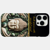 Boeddhistische Carving: Bladeren & Orbs AI Case-Mate iPhone Case (Achterkant (horizontaal))
