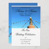 Boeddhistische domma met gebedsvlaggen Thunder_Cov Kaart (Voorkant / Achterkant)