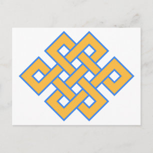 Boeddhistische eindeloze Knot Auspicious Symbol Briefkaart