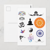 Boeddhistische en Mindfulness Symbolen Briefkaart (Voorkant / Achterkant)