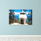 Boeddhistische eredienstsite canvas afdruk (Insitu (Houten vloer))