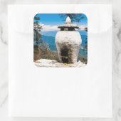 Boeddhistische eredienstsite vierkante sticker (Tas)