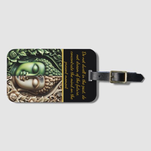 Boeddhistische Flora & Orbs: AI Carving Bagagelabel (Voorkant (horizontaal))