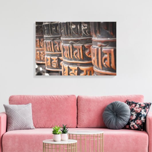 Boeddhistische gebedsmolen canvas print (Insitu (Woonkamer))
