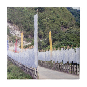 Boeddhistische gebedsvaantjes - Bhutan Tegeltje