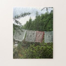 Boeddhistische gebedsvlaggen in Tuva puzzle Legpuzzel