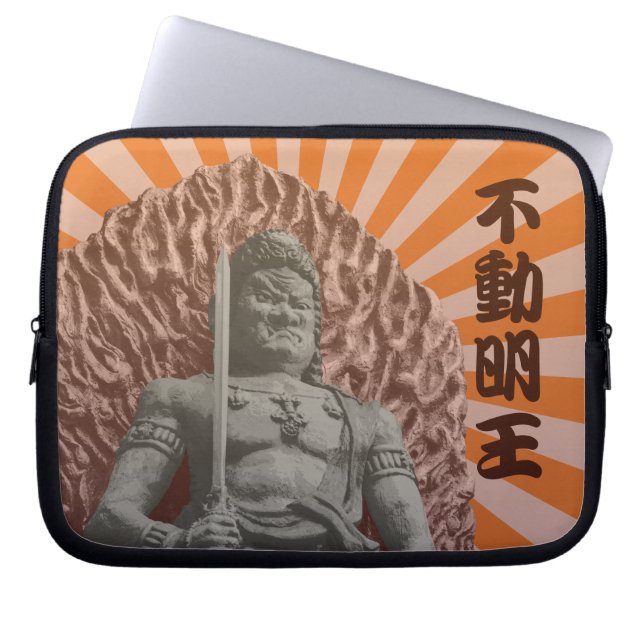 Boeddhistische Godheid Fudo Myo-o Japans Pop Kunst Laptop Sleeve (Voorkant)