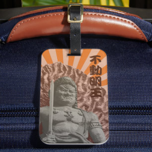 Boeddhistische Godheid Fudo Myo-o Pop Art Bagagelabel