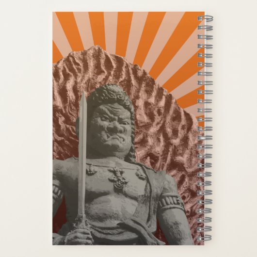 Boeddhistische Godheid Fudo Myo-o Pop Kunst Notitieboek (Achterkant)