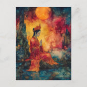 Boeddhistische Godin Guanyin Regenboog Surreal Abs Briefkaart (Voorkant)