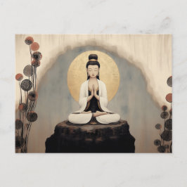 Boeddhistische Godin Quan Yin Minimalistische Kuns Briefkaart