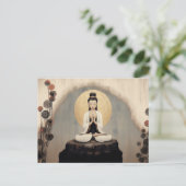 Boeddhistische Godin Quan Yin Minimalistische Kuns Briefkaart (Staand voorkant)