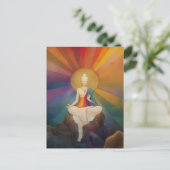 Boeddhistische Godin Witte Tara Regenboog Portret Briefkaart (Staand voorkant)