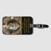 Boeddhistische gravure van bladeren en orbs. Gener Bagagelabel (Voorkant (horizontaal))