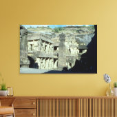 Boeddhistische, Jainistische en Hindu grotten in E Canvas Afdruk (Insitu (Woonkamer))