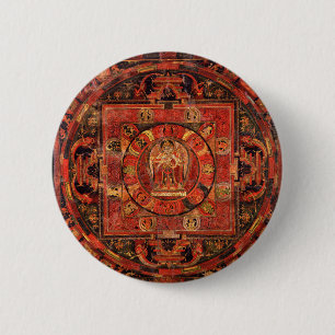 Boeddhistische Mandala van Medeleven Ronde Button 5,7 Cm