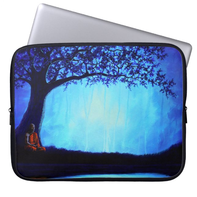 Boeddhistische Meditation Laptop Sleeve (Voorkant)