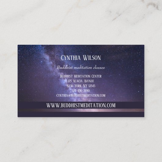 Boeddhistische Meditation Teacher Visitekaartje (Achterkant)