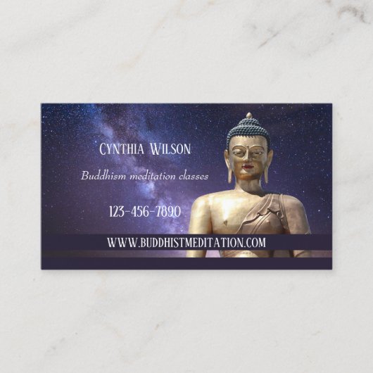 Boeddhistische Meditation Teacher Visitekaartje (Voorkant)