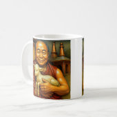 Boeddhistische monnik en sereniteit koffiemok (Voorkant links)