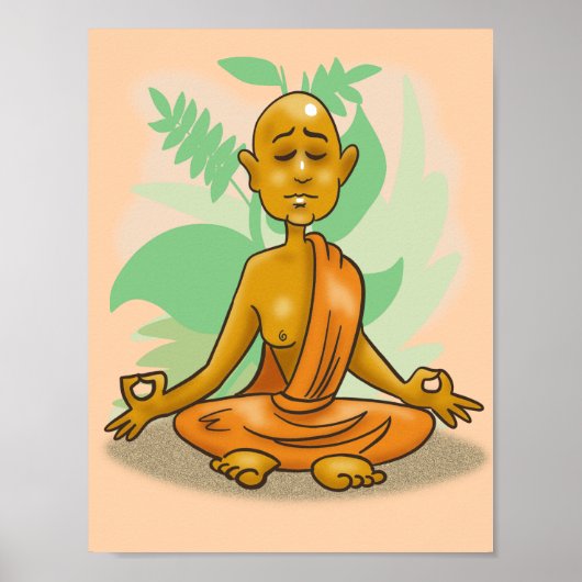 Boeddhistische monnik in de Meditatie Poster (Voorkant)