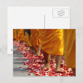 Boeddhistische monniken die briefkaart lopen (Voorkant / Achterkant)