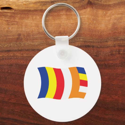 Boeddhistische religie Vlag Sleutelhanger (Voorkant)