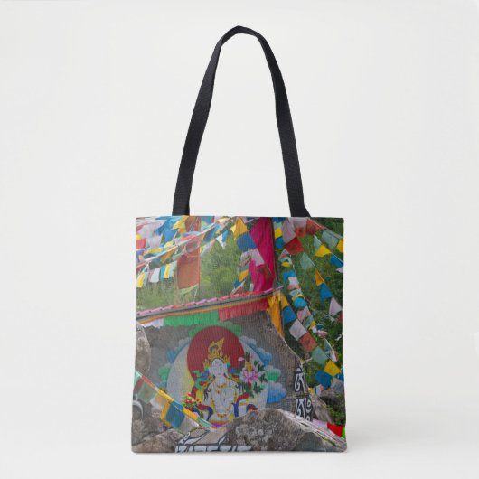 Boeddhistische rotsschildering tote bag (Voorkant)