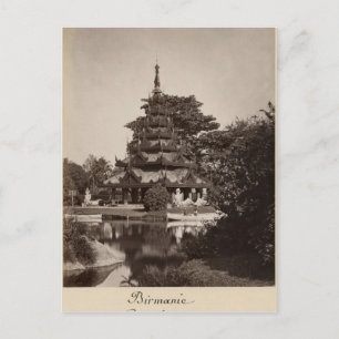Boeddhistische rustplaats, Moulmein, Birma, c.1875 Briefkaart