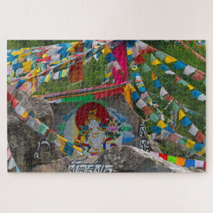 Boeddhistische schildering op rotsen legpuzzel