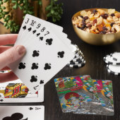 Boeddhistische schildering op rotsen pokerkaarten (Insitu)