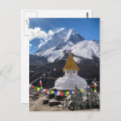 Boeddhistische Shrine & Prayer Flags, Himalaya-geb Briefkaart (Voorkant / Achterkant)