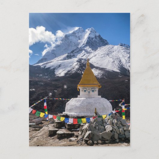 Boeddhistische Shrine & Prayer Flags, Himalaya-geb Briefkaart (Voorkant)