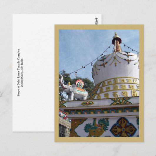Boeddhistische Stoepa Dalai Lama-tempel Dharamsala Briefkaart (Voorkant / Achterkant)
