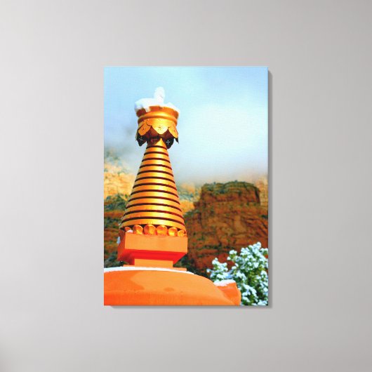 boeddhistische stoepa in canvas gewikkeld afdruk (Voorkant)