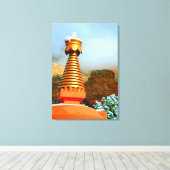 boeddhistische stoepa in canvas gewikkeld afdruk (Insitu (Houten vloer))