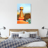 boeddhistische stoepa in canvas gewikkeld afdruk (Insitu (Slaapkamer))