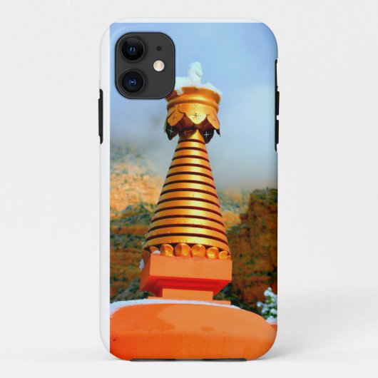 Boeddhistische stoepa met sneeuw Case-Mate iPhone case (Achterkant)