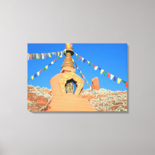 Boeddhistische stupa in rood rotsen verpakt canvas afdruk